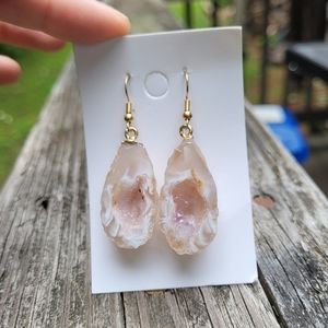Geode Druzy Agate Earrings